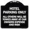 Signmission Hotel Parking All Others Towed Heavy-Gauge Aluminum Architectural Sign, 18" x 18", BW-1818-23899 A-DES-BW-1818-23899 - alternate 1